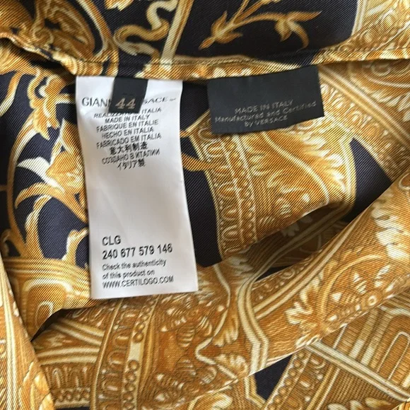 Versace Baroque Print Shirt - Black and Gold - Picture 9 of 14